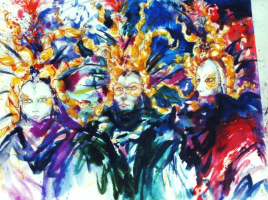 Gemälde Venedig-Karneval